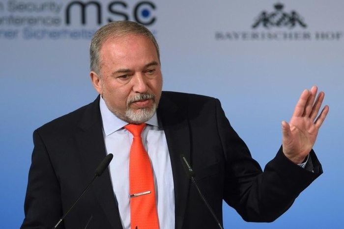 Israel's Defence Minister Avigdor Lieberman delivers a speech at the 53rd Munich Security Conference (MSC) in Munich, southern Germany, on February 19, 2017