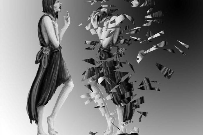 Broken pieces of a lady