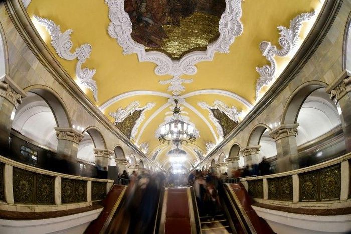 Moscow's iconic metro system with chandliers, artwork and steep escalators, is undergoing a massive modernisation drive ahead of the World Cup 2018