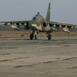 A Russian Su-25 ground attack aircraft lands at an airbase in the southern Russia's Krasnodar region, on March 16, 2016, after arriving from Syria
