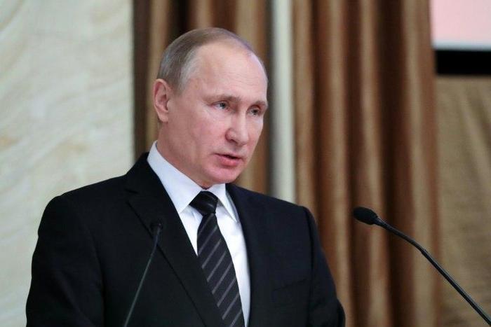 Russian President Vladimir Putin speaks during a meeting of the Federal Security Service's board in Moscow on February 16, 2017