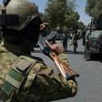 Afghan security arrive at the site of a suicide blast last month: intelligence officials say they have found a huge cache of explosives in Kabul