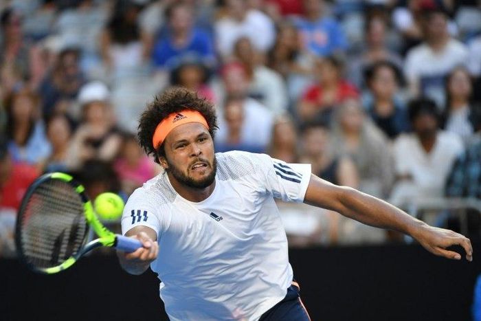 France's Jo-Wilfried Tsonga (pictured) beat Britain's Dan Evans 6-7 (4/7), 6-2, 6-4, 6-4 in two hours and 53 minutes in Melbourne