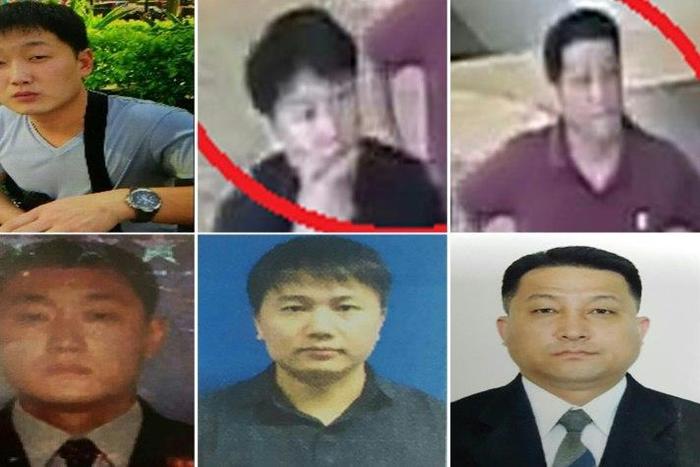 Malaysian police have identified North Koreans they want to speak to over the killing of Kim Jong-Nam: (L to R, top and bottom) Ri Ji U, airline employee Kim Uk Il, and diplomat Hyon Kwang Song