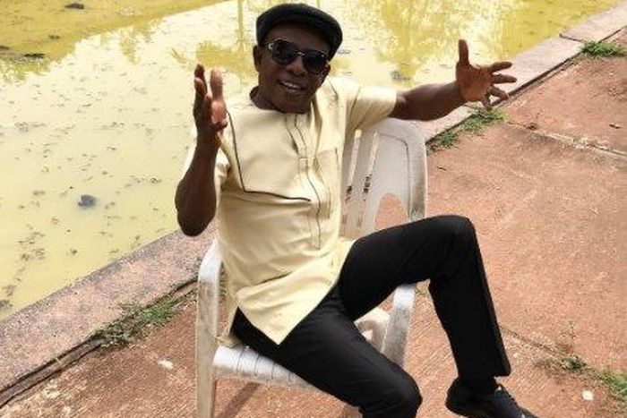 Nkem Owoh on set of Genevieve Nnaji's directorial debut "Lion Heart"