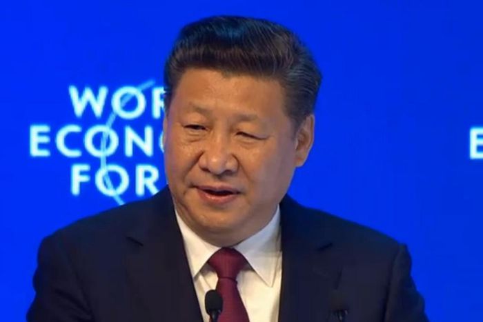 Xi Jinping speaks in Davos.