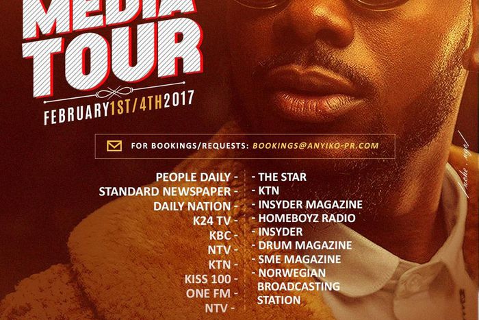Adekunle Gold sets off on media tour in Kenya