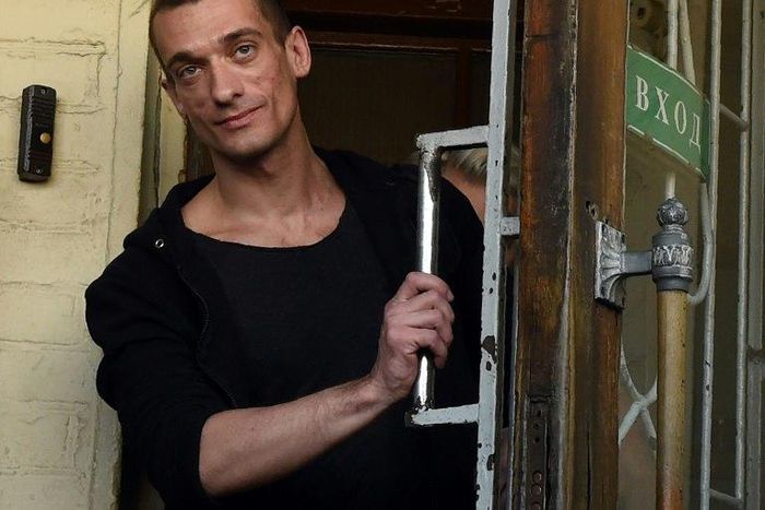 Russia's radical protest artist Pyotr Pavlensky leaves a Moscow courthouse on June 8, 2016