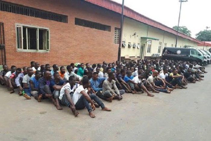 Suspected members of Badoo paraded by the Lagos State police recently