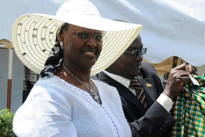 Stella Nyanzi criticised Janet Museveni (pictured), the wife of Ugandan President Yoweri Museveni, on Facebook after the government reneged on a campaign pledge to supply free sanitary pads to schoolgirls
