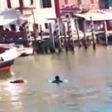 The African immigrant in Grand Canal in Venice