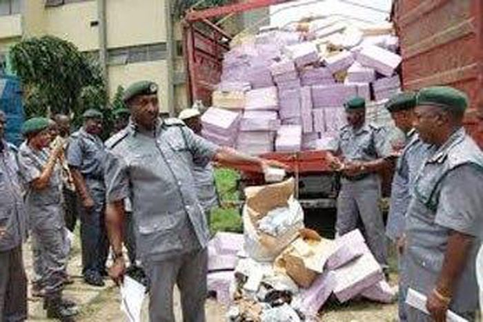 Customs impound contraband goods. 