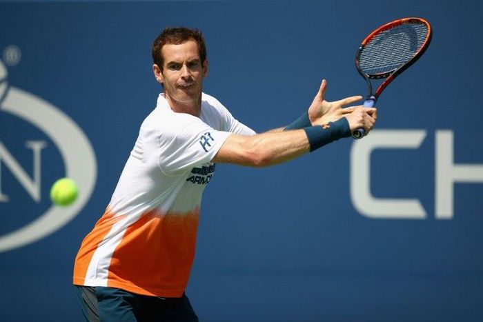 Andy Murray of Great Britian is seen in action during a practice session prior to the US Open Tennis Championships at USTA Billie Jean King National Tennis Center on August 26, 2017 in New York City