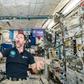French astronaut Thomas Pesquet displays his juggling and eating skills during a light moment on the International Space Station
