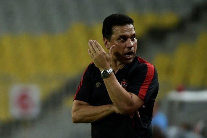 Coach of Egyptian side Al Ahly Hossam El Badry pictured during their African Champions League (CAF) group stage match with Cameroon's Cotonsport at Borg el-Arab Stadium near Alexandria on July 8, 2017