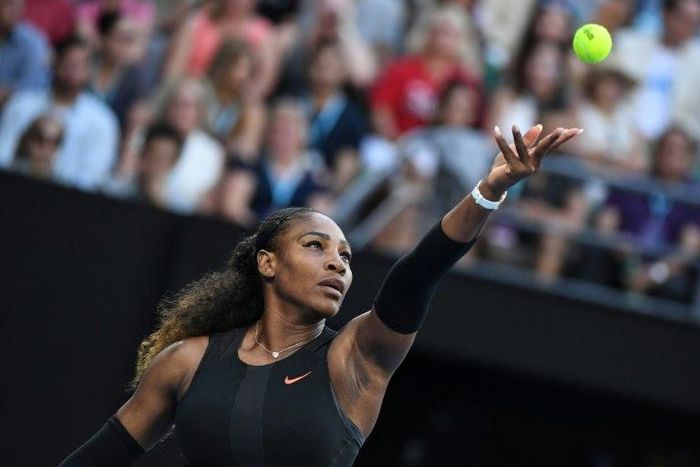 Serena Williams, pictured in January 2017, said in a recent interview with Vanity Fair that her pregnancy came as a complete surprise, and that she plans on returning to tennis after her baby is born
