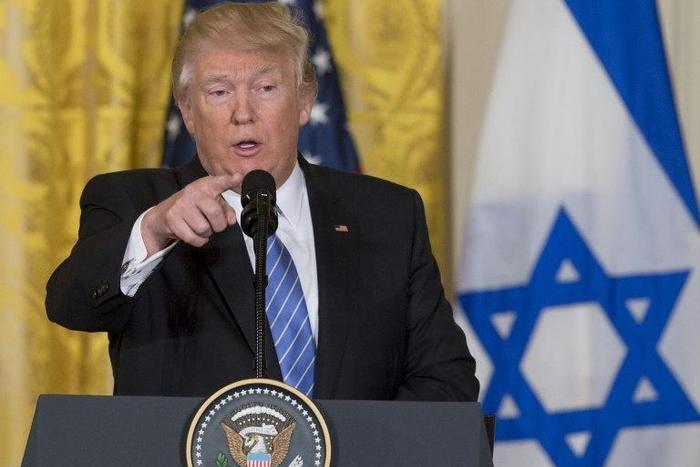 US President Donald Trump speaks during a joint press conference with Israeli Prime Minister Benjamin Netanyahu at the White House on February 15, 2017