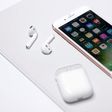 The Apple iPhone7 and AirPods are displayed during an Apple media event in San Francisco