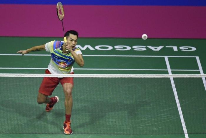 China's Lin Dan on his way to beating world number one Son Wan-Ho in Glasgow