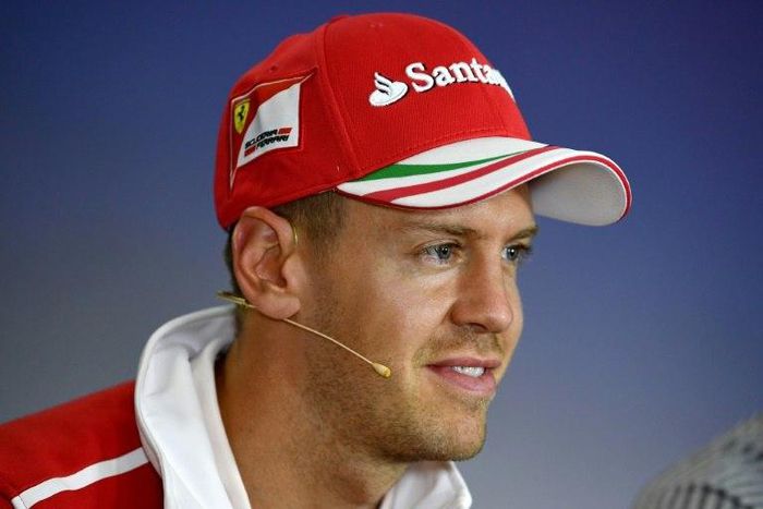 Ferrari's German driver Sebastian Vettel attends a press conference ahead at the Hungaroring circuit in Budapest on July 27, 2017 prior to the weekend's Hungarian Formula One Grand Prix
