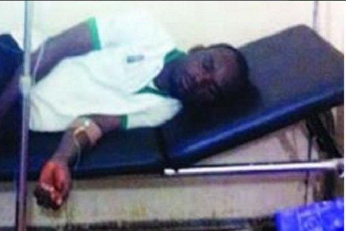 Pastor Alex Ochienu on his hospital bed