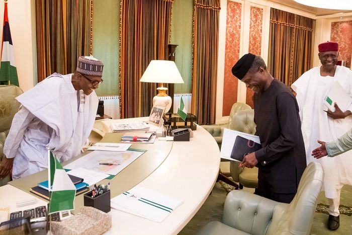 President Muhammadu Buhari and Vice President, Yemi Osinbajo on Monday, March 13, 2017.