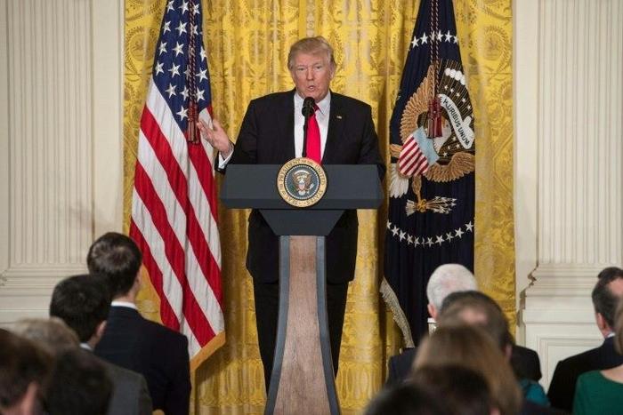 US President Donald Trump recalled recent attacks in Europe in a bid to justify his own controversial crackdown on immigrants at a rally outside Washington, DC on February 24, 2017
