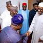 President Muhammadu Buhari meets with a delegation of Nigerian governors in Abuja House, London
