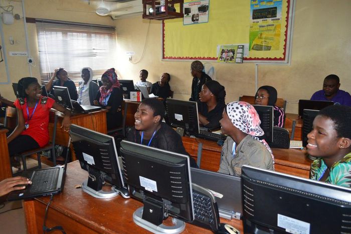 Students surfing the Internet