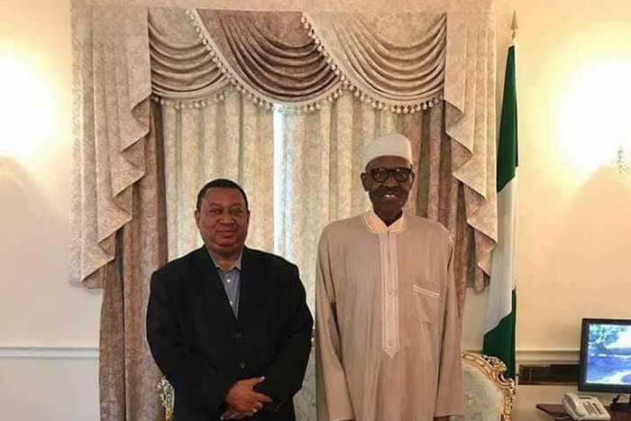 President Muhammadu Buhari receives OPEC Secretary General, Mohammad Barkindo at the Abuja House on Monday, August 14, 2017.