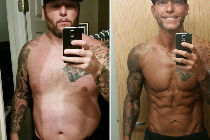 Before and after photos of Jimmy Fisher.