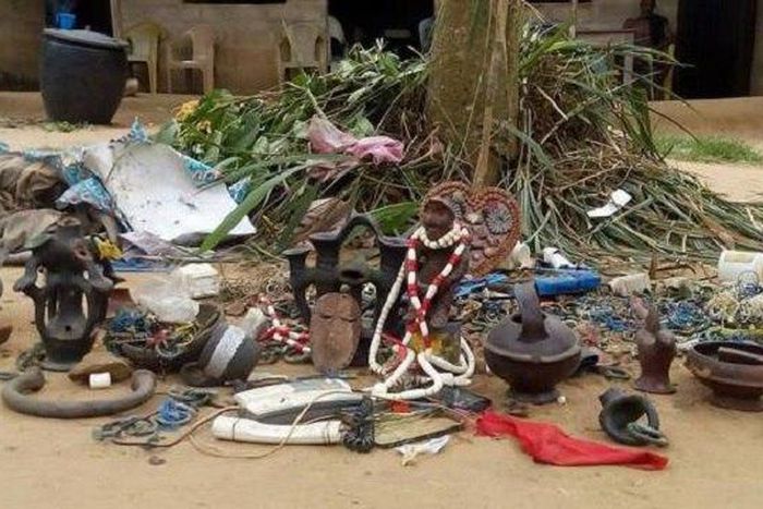 The juju items found in the church of the fake prophetess [Illustration]