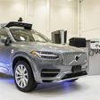 A pilot model of the Uber self-driving car is displayed at the Uber Advanced Technologies Center in Pittsburgh, Pennsylvania