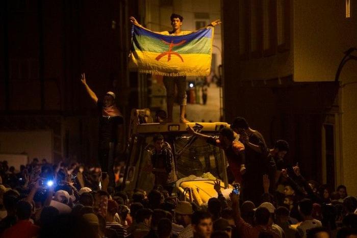 Protesters gather in Al-Hoceima, Morocco, where activists have been calling for their protest leader Nasser Zefzafi to be released