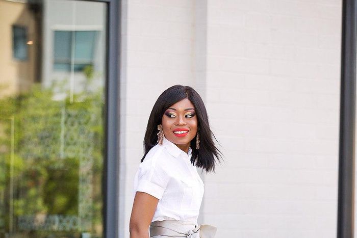 Stella Uzor does skirt with chic details with white shirt