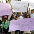 Lebanese protesters rally in front of the Supreme Shiite Council in Beirut to demand clerics increase the age at which the custody of children in divorce cases can be awarded to the mother