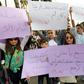 Lebanese protesters rally in front of the Supreme Shiite Council in Beirut to demand clerics increase the age at which the custody of children in divorce cases can be awarded to the mother