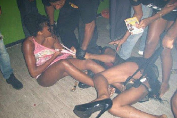 Two prostitutes fighting