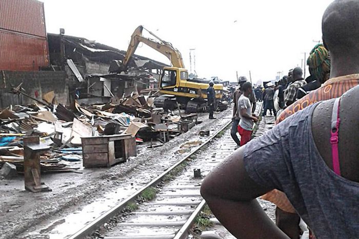 Scene of the demolition in Ijora