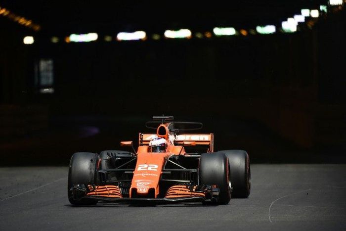 McLaren's British driver Jenson Button drives during the Monaco Formula 1 Grand Prix at the Monaco street circuit, on May 28, 2017 in Monaco