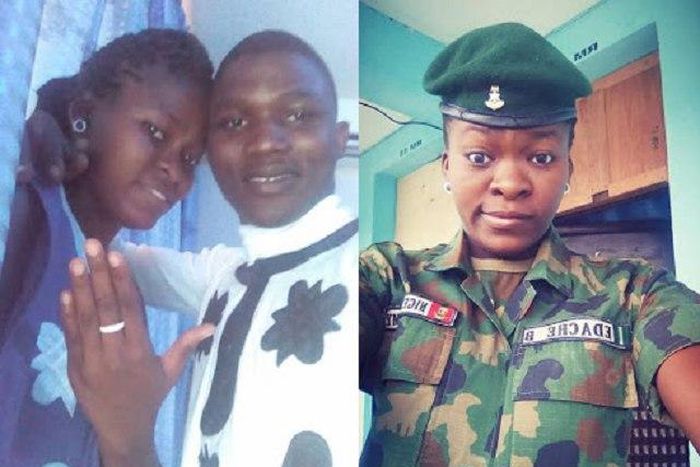 The late Blessing Edache displaying her engagement ring