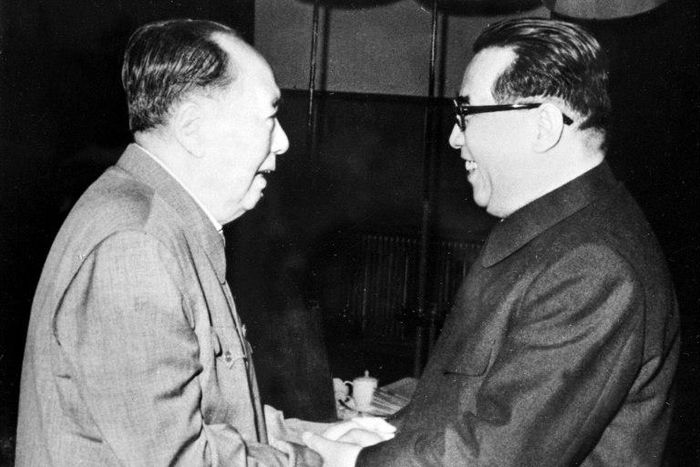 Then-Chinese leader Mao Tse Tung (L) and Kim Il Sung, the founder of North Korea, led countries whose relationship Mao said was as "close as lips and teeth" but analysts question whether their 1961 defence pact would hold in the event of another war