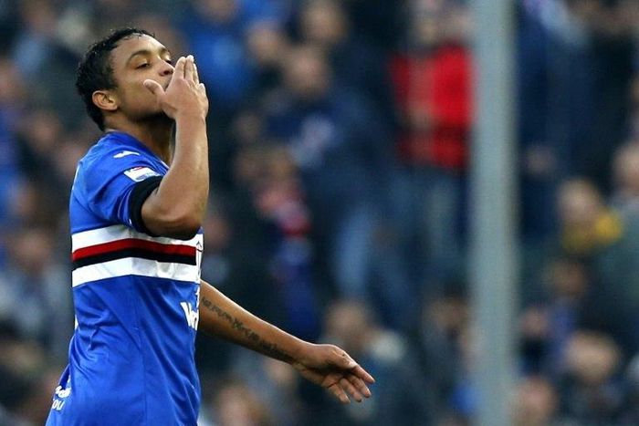 Sampdoria's Luis Muriel score the only goal of their game against Genoa