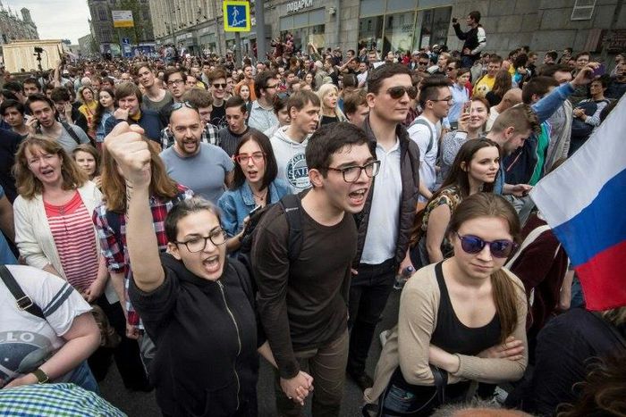 Many of the protesters who joined anti-corruption protests in Russia on June 12 were young