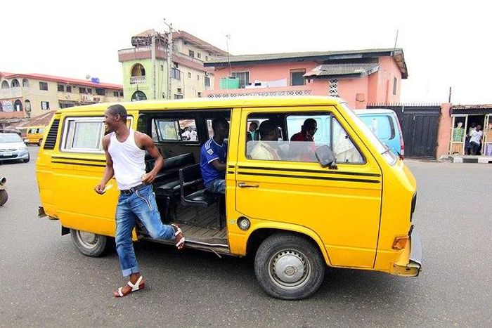 A typical Lagos Danfo bus