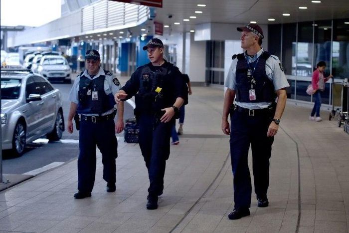 Security at major Australian airports has been strengthened after four men were arrested in Sydney on Saturday and accused of planning an attack