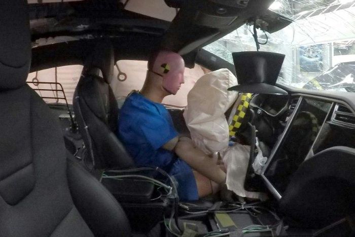 A technology-packed, 180-pound (80 kg) crash test dummy sends a vast array of data from its sensors to show how he fared in the crash