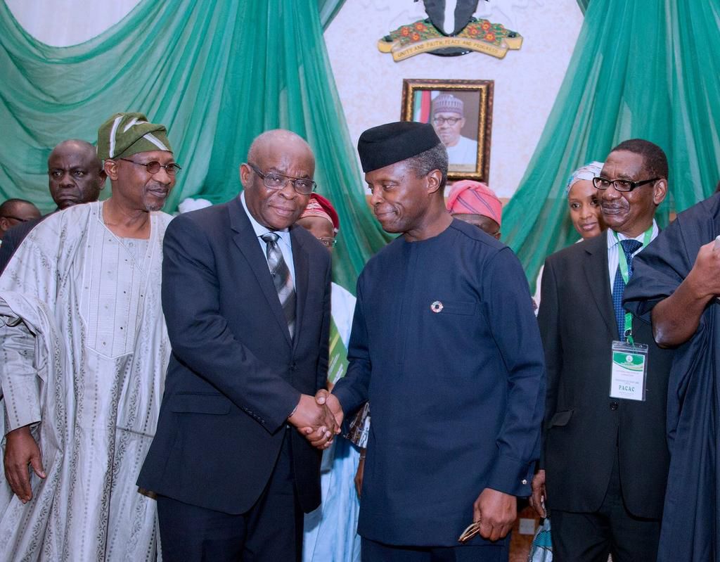 Acting President, Yemi Osinbajo and Chief Justice of Nigeria (CJN), Justice Walter Onnoghen.