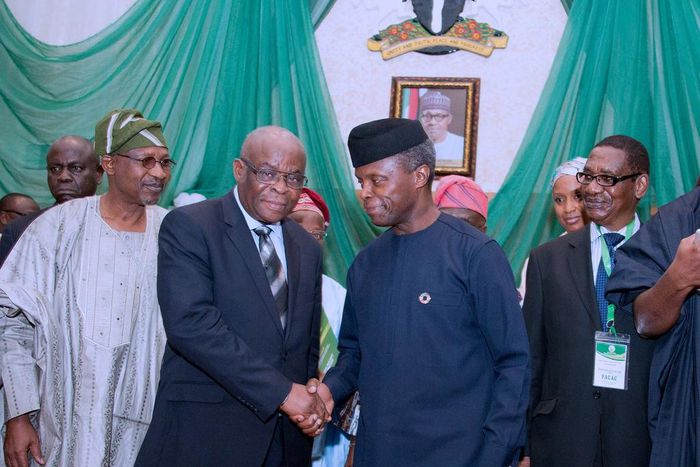 Acting President, Yemi Osinbajo and Chief Justice of Nigeria (CJN), Justice Walter Onnoghen.