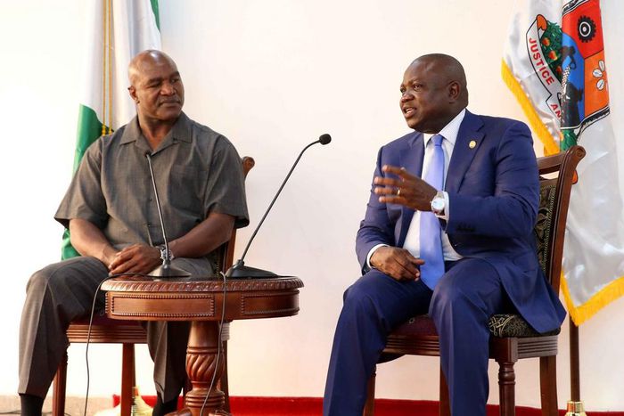 Evander Holyfield and Akinwunmi Ambode